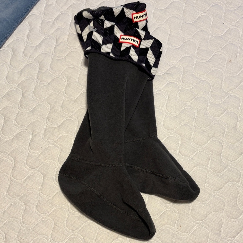 Hunter Geometric Dazzle Tall Fleece Welly Socks